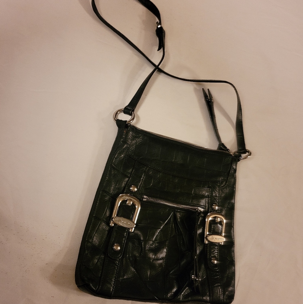B Makowsky crossbody leather bag black